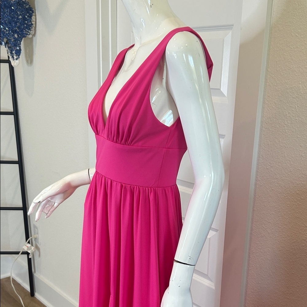 Ever Pretty Fuchsia Deep V-Neck Maxi Dress size S - Picture 3 of 8